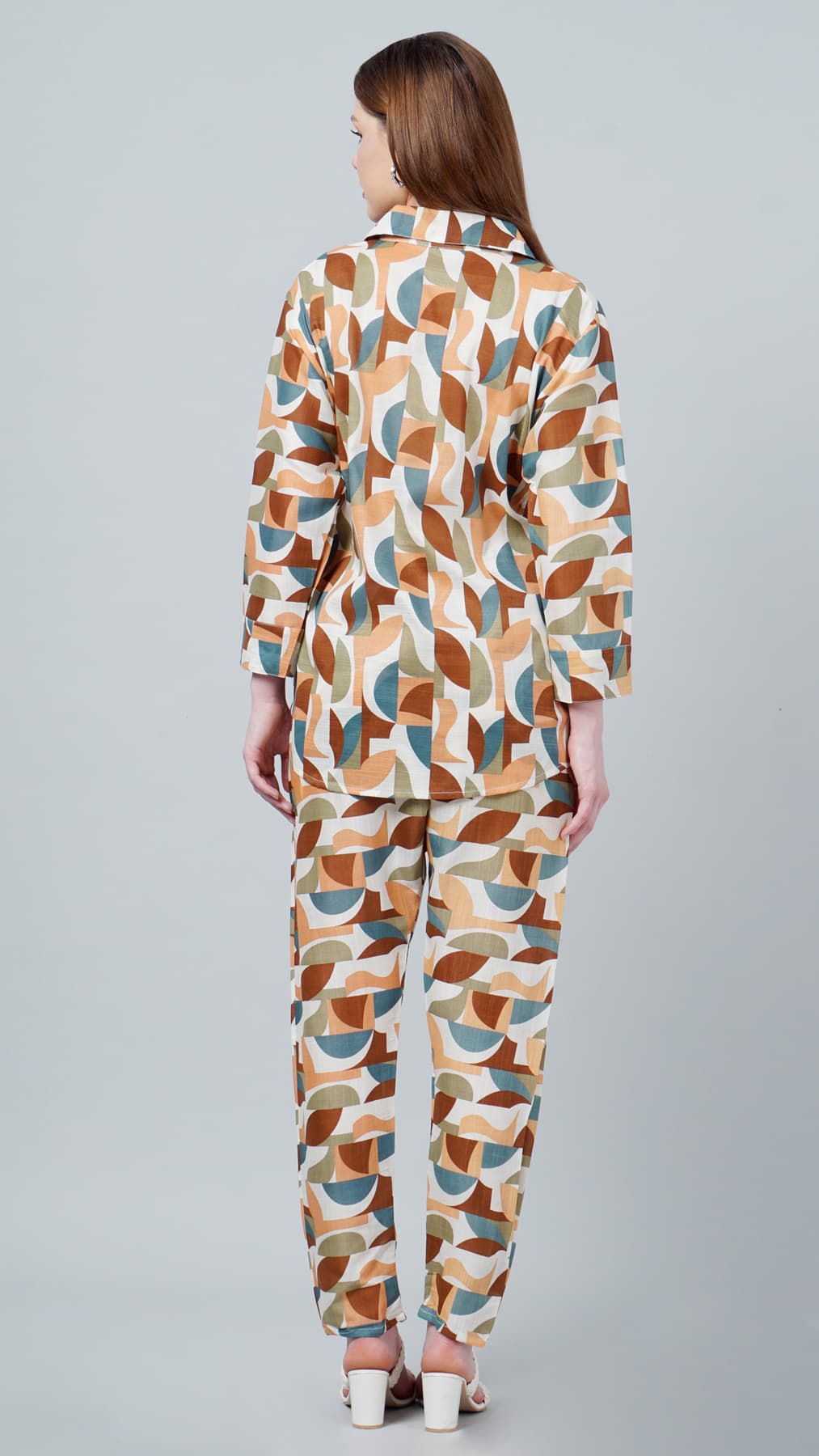 Geometry Printed Shirt and Trousers Co-ord Set