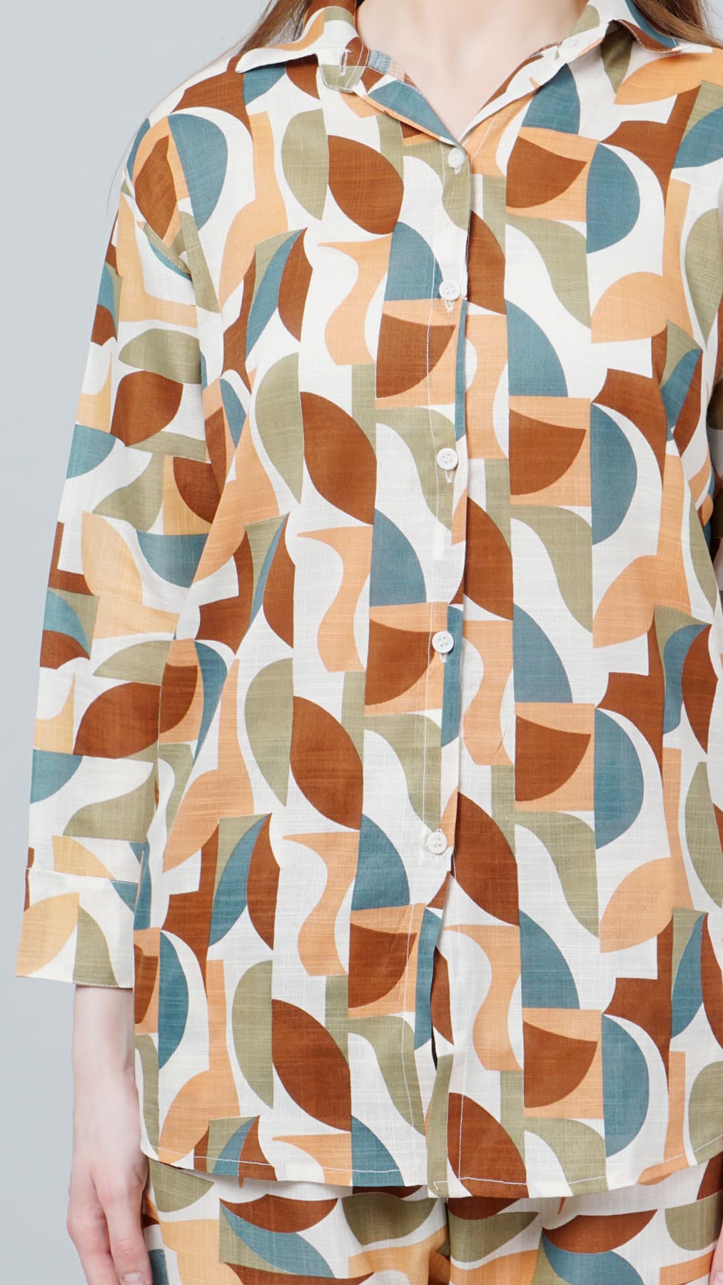 Geometry Printed Shirt and Trousers Co-ord Set