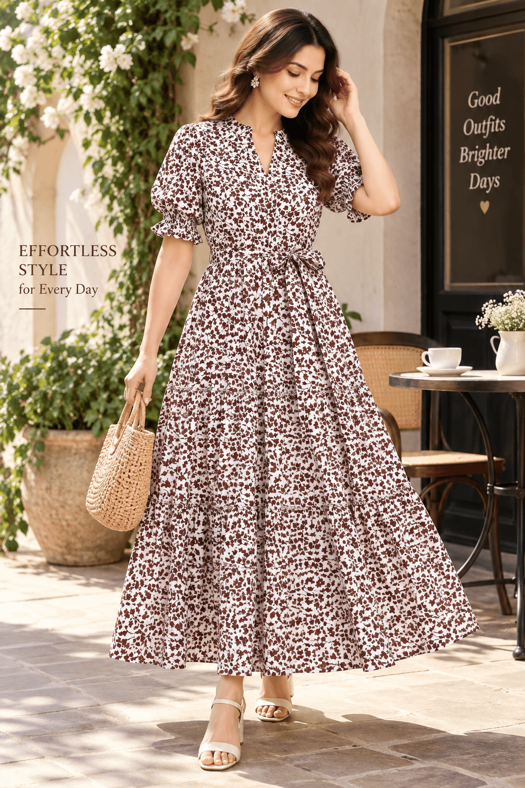Floral Printed Tie-Waist Tiered Maxi Dress