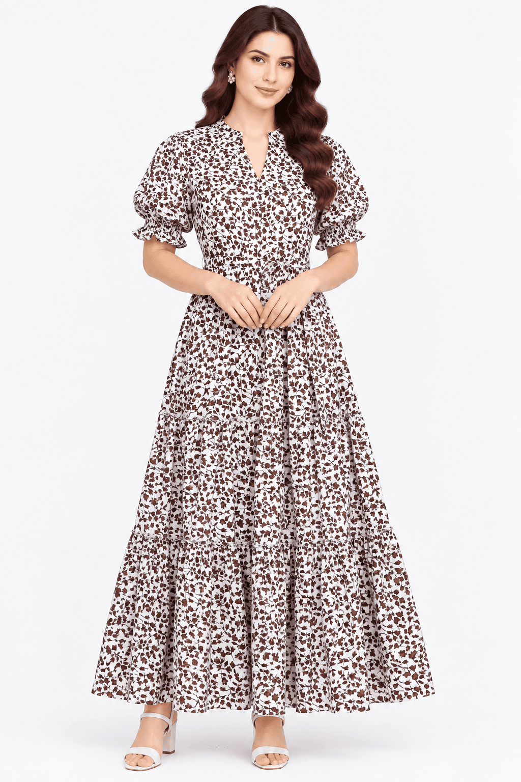 Floral Printed Tie-Waist Tiered Maxi Dress