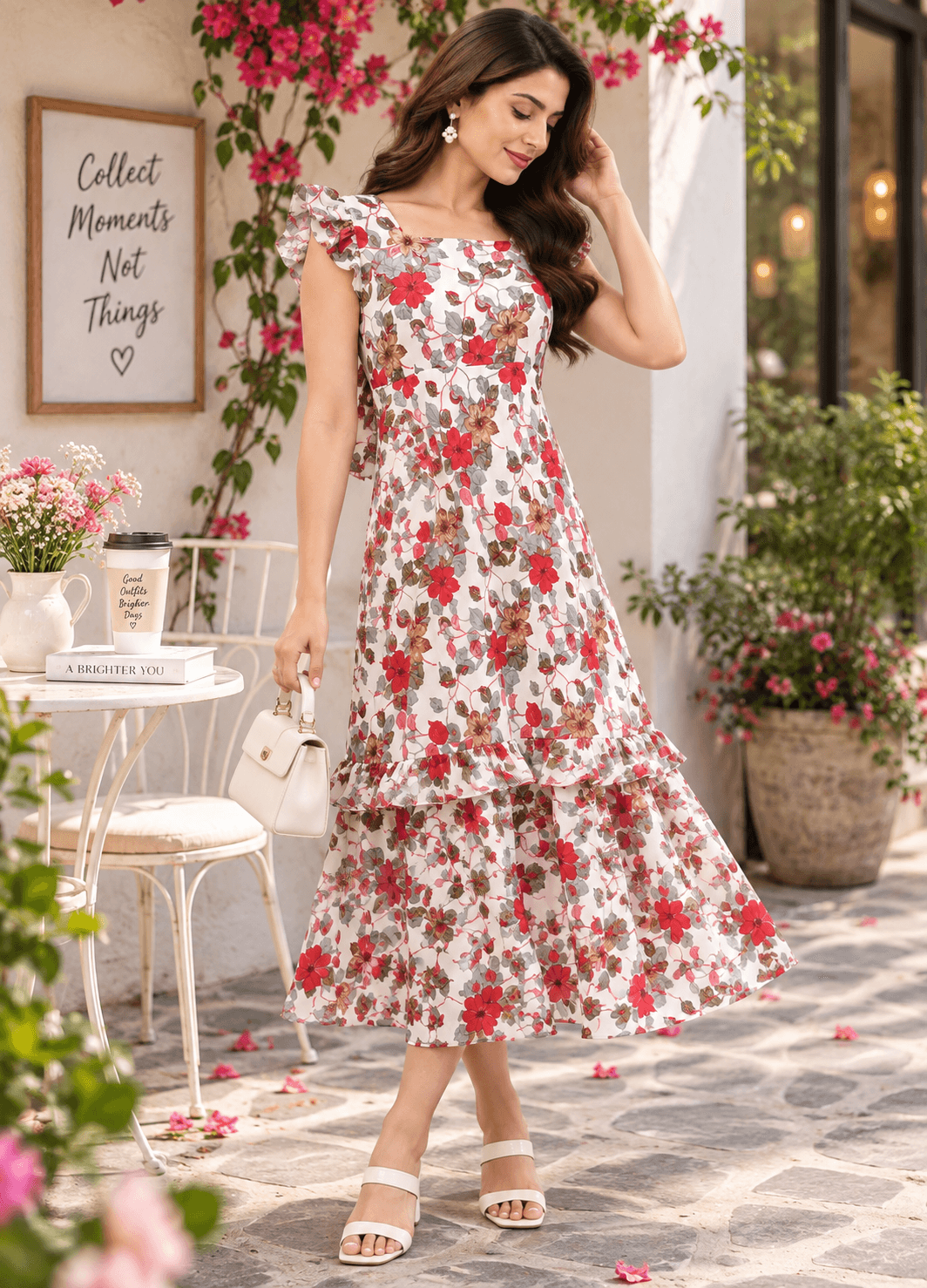 Red Floral Maxi Dress