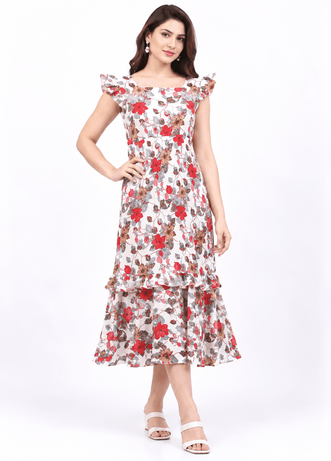Red Floral Maxi Dress